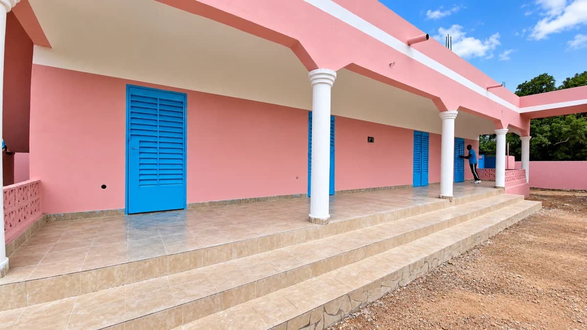 Covered corridor of the medical centre