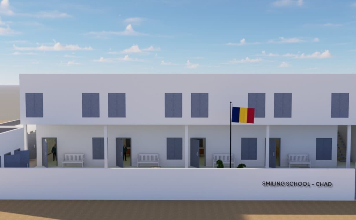 Architectural rendering of the planned Smiling School in Chad