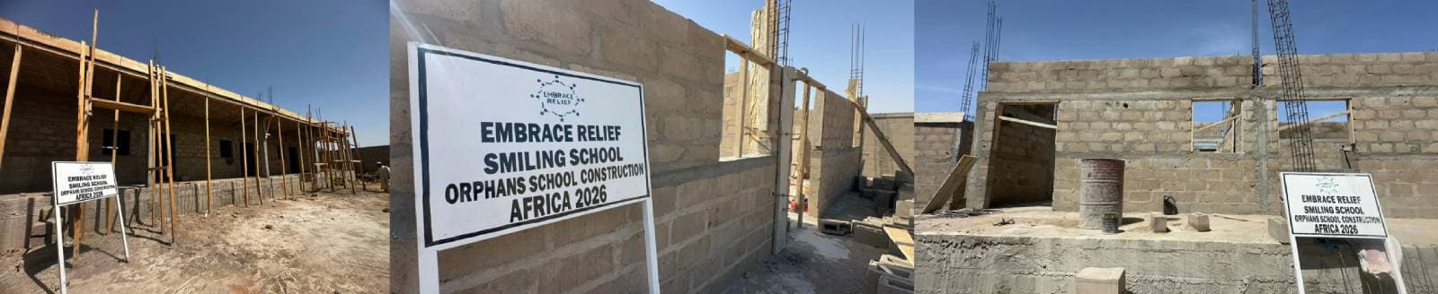 Panoramic view of current Smiling School construction progress