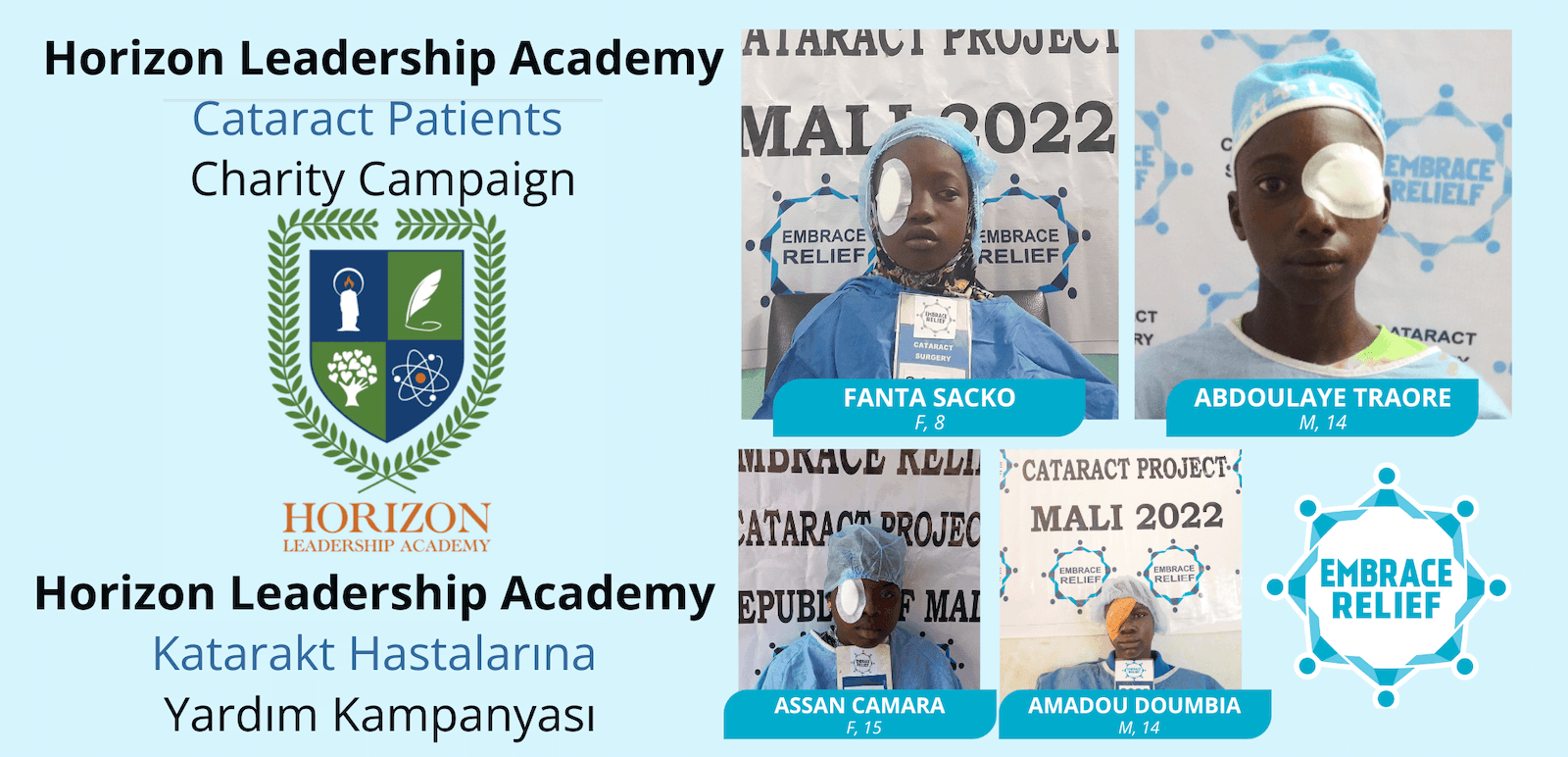 Horizon Leadership Academy Cataract Patients Charity Campaign