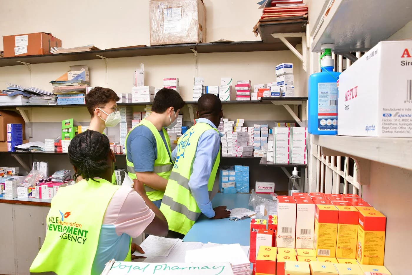 High school students help provide medical care