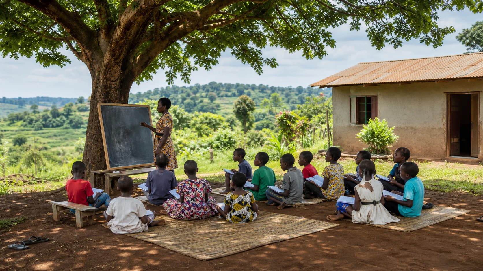 Children and caregivers at Education Our Gift