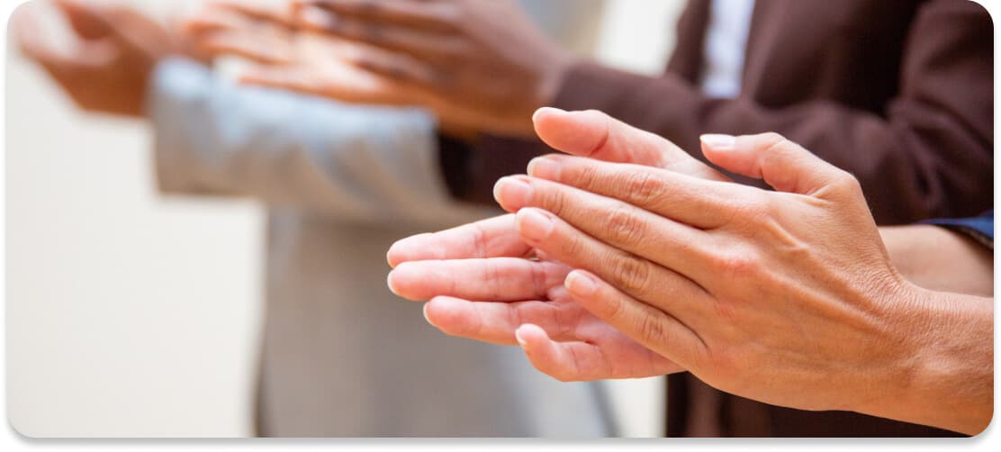 Volunteers recognizing a shared service milestone