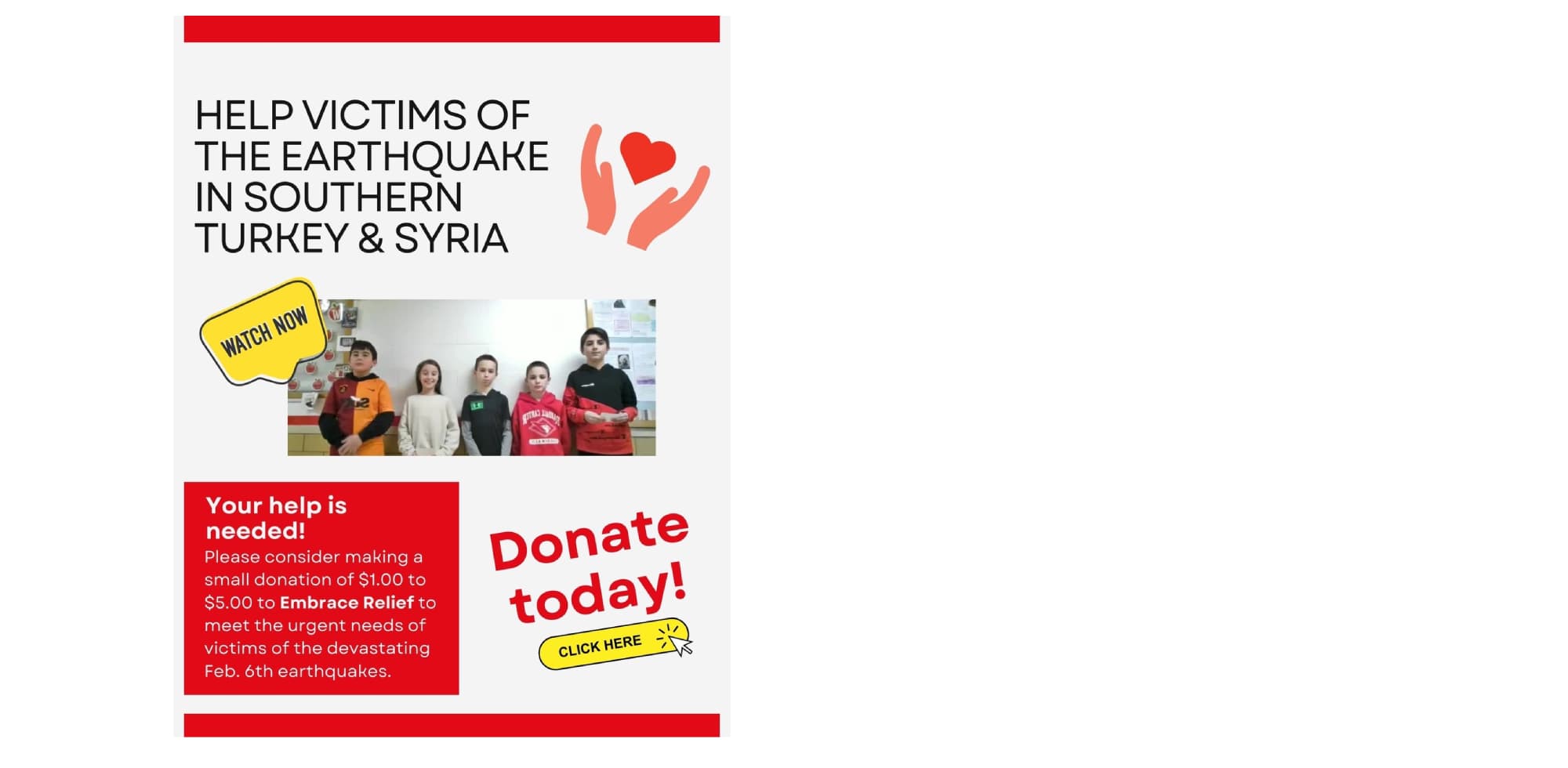 Wayne District's Earthquake Relief Campaign