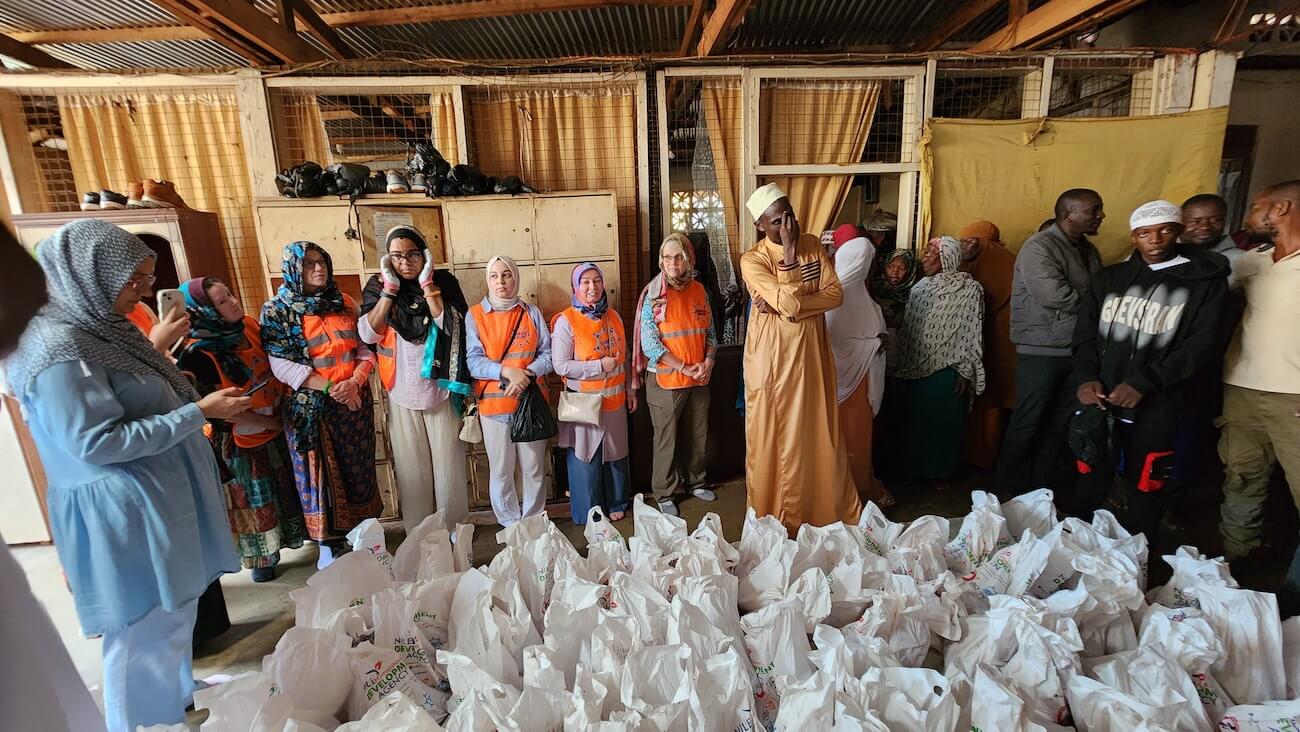 Volunteers organizing a charity event for fundraising