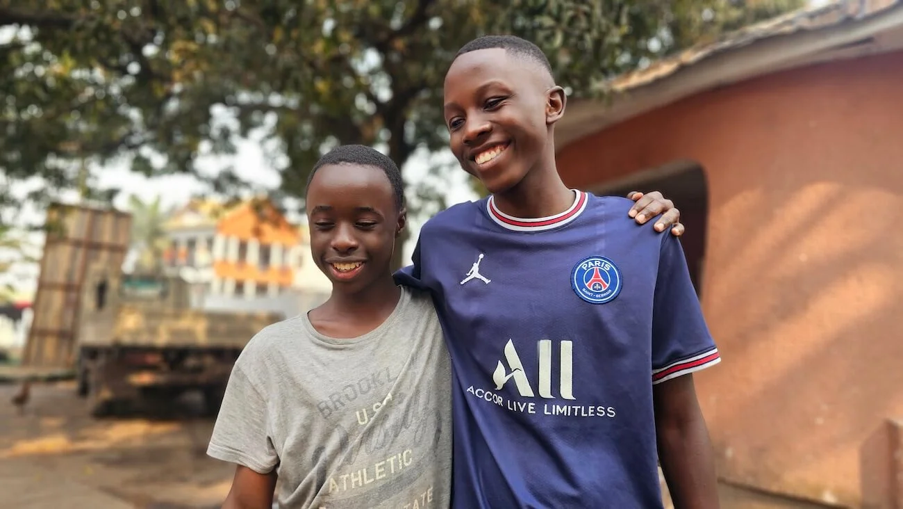 Orphaned children enjoying a holiday activity
