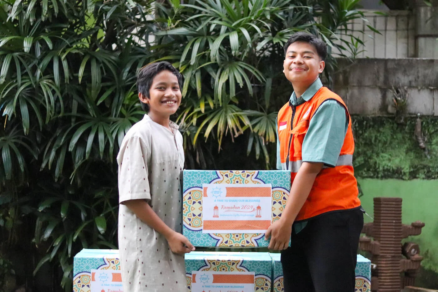 Children receiving support during Ramadan charity initiatives