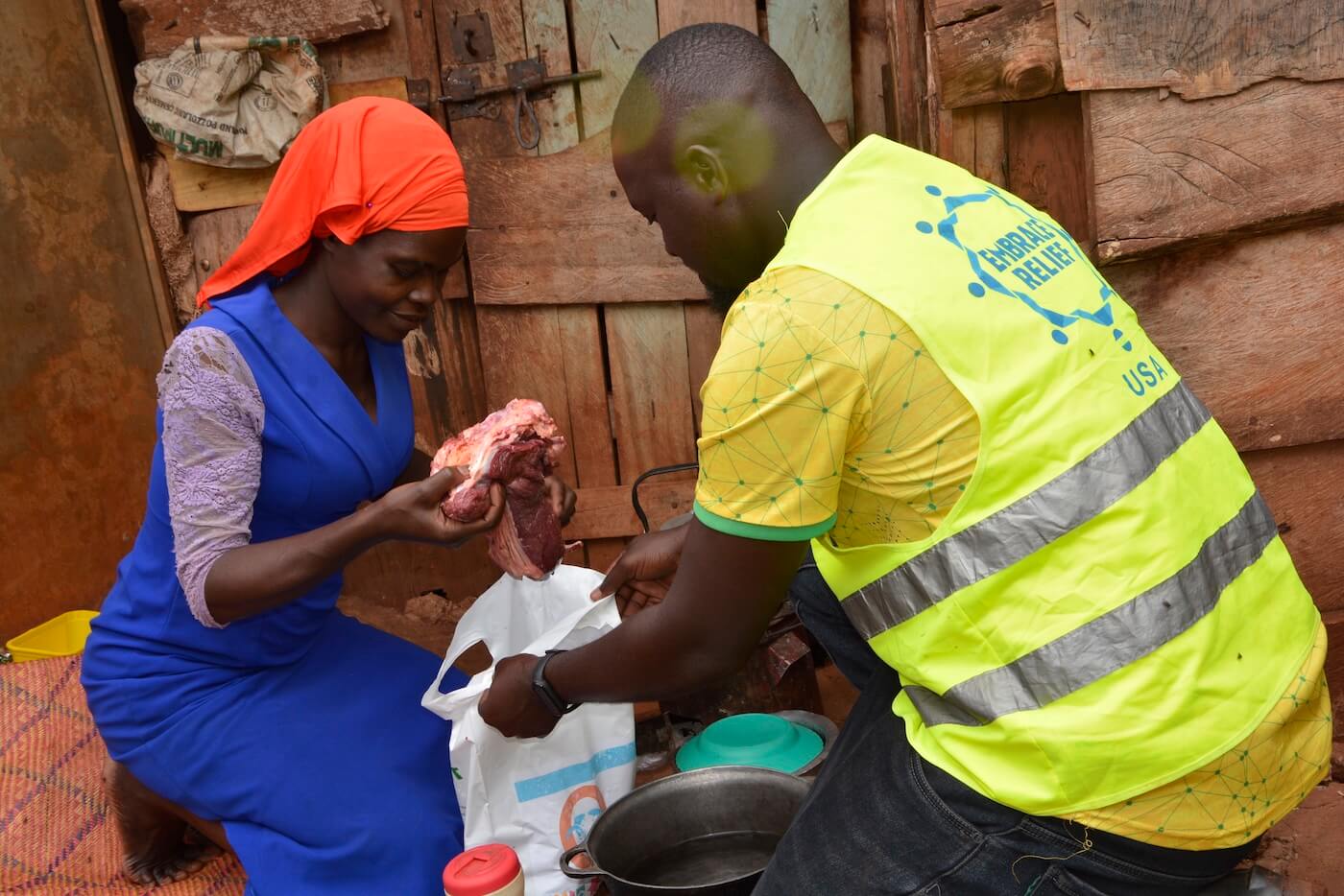 Qurbani meat distribution to families in need