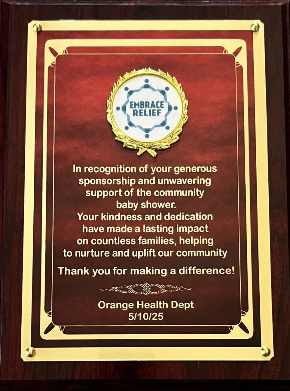 Orange Health Department Prize