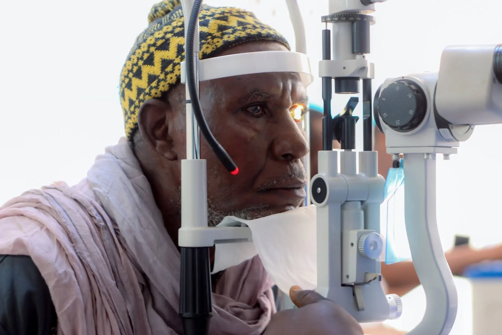 Surgical team preparing cataract surgery