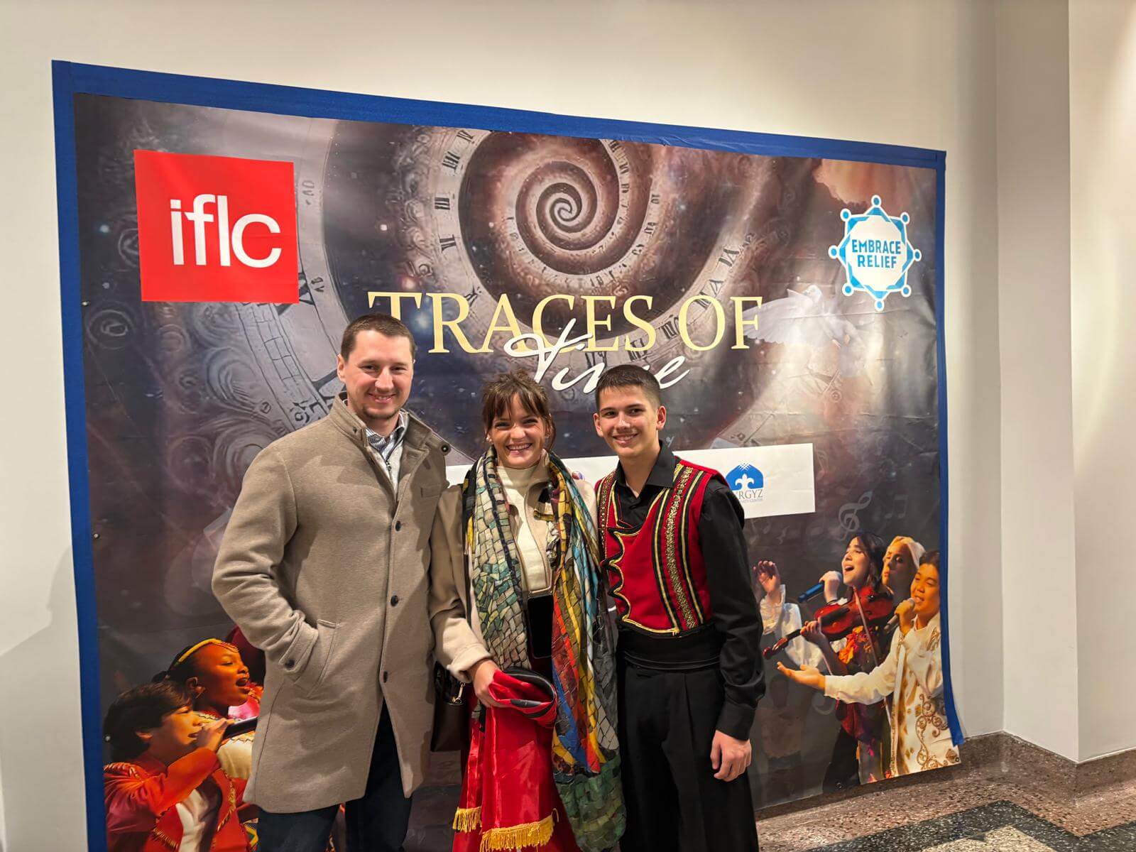 Students performing at the IFLC Chicago festival representing diverse cultures