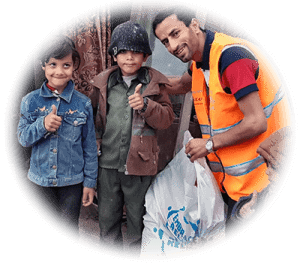 Food distribution packages in Yemen
