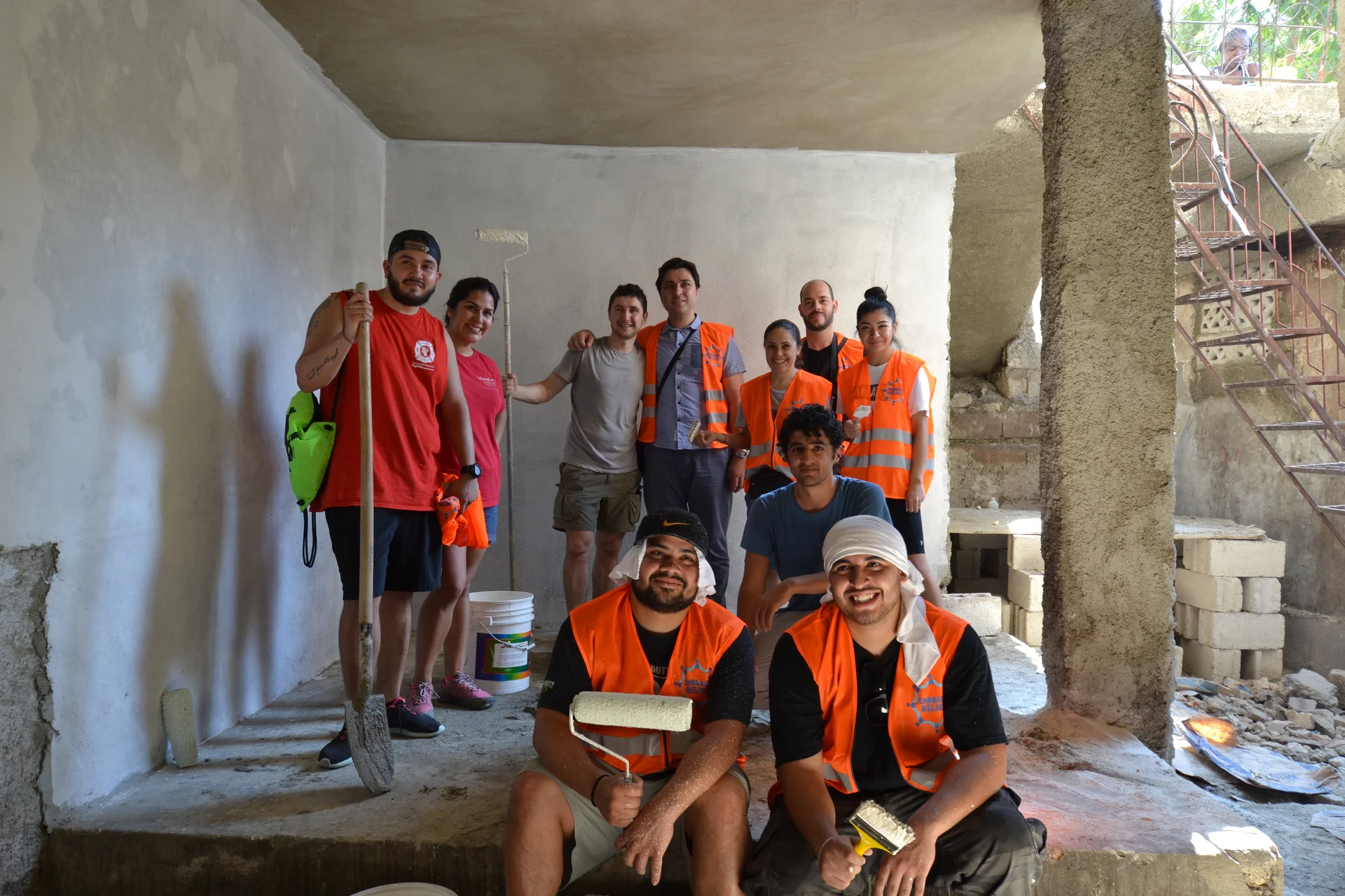 Group of volunteers working together on an Embrace Relief Chapter Project