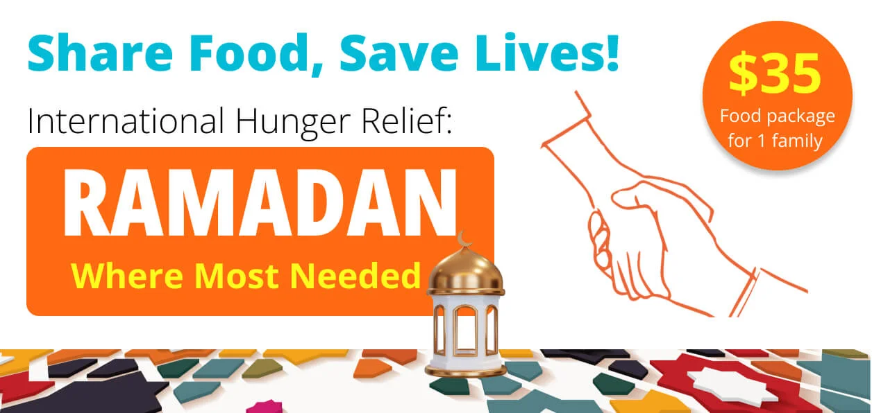 Woman receiving food support during Ramadan campaign